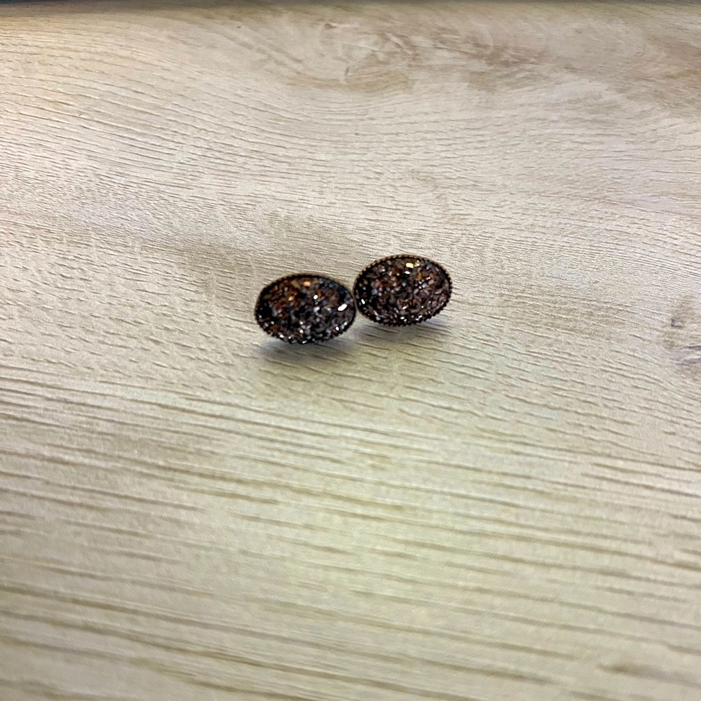 Brown druzy earrings